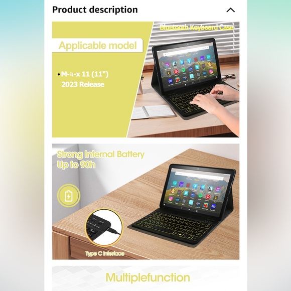 Amazon fire max 11 tablet case with Bluetooth keyboard - Picture 5 of 5